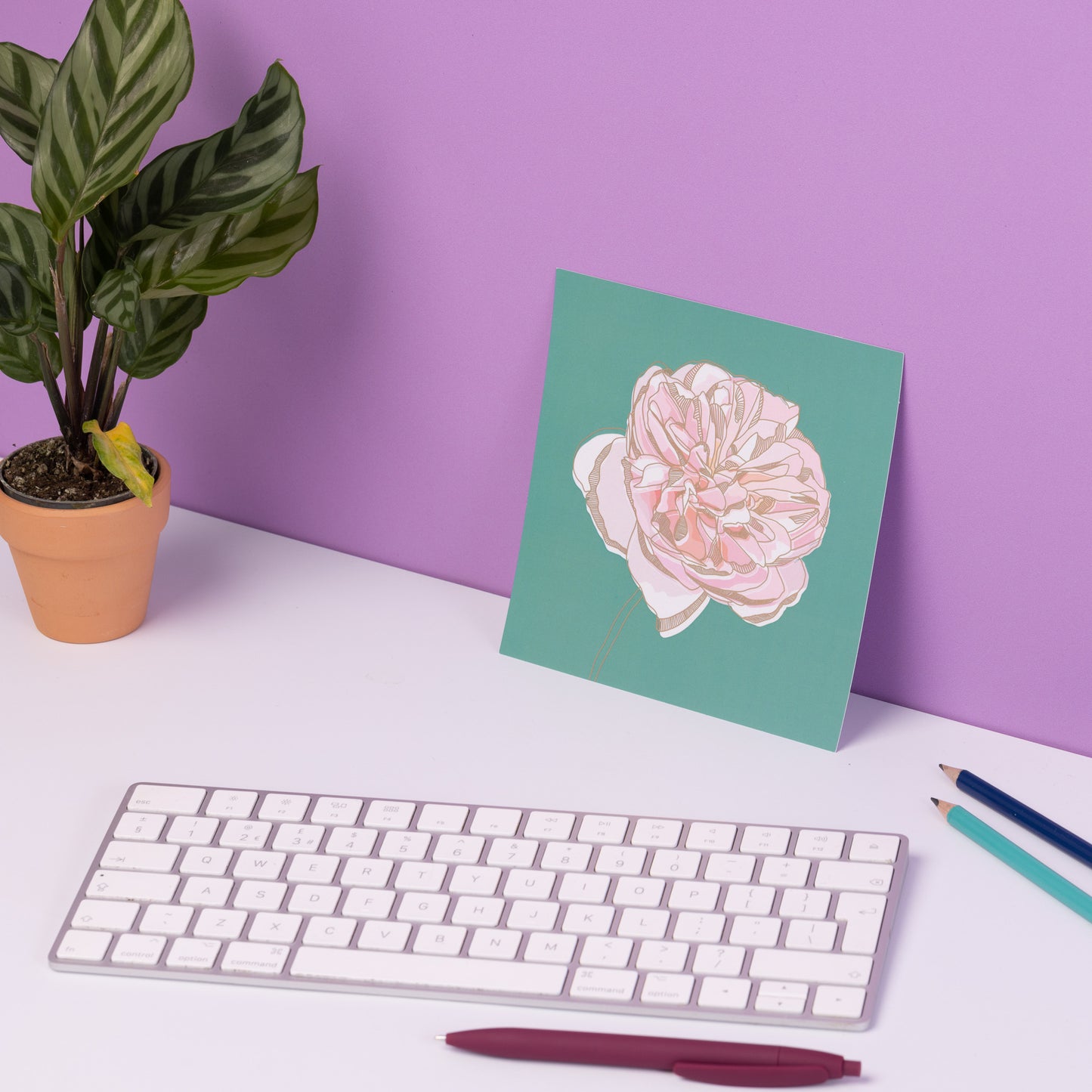 Golden Dahlia Foiled Art Print