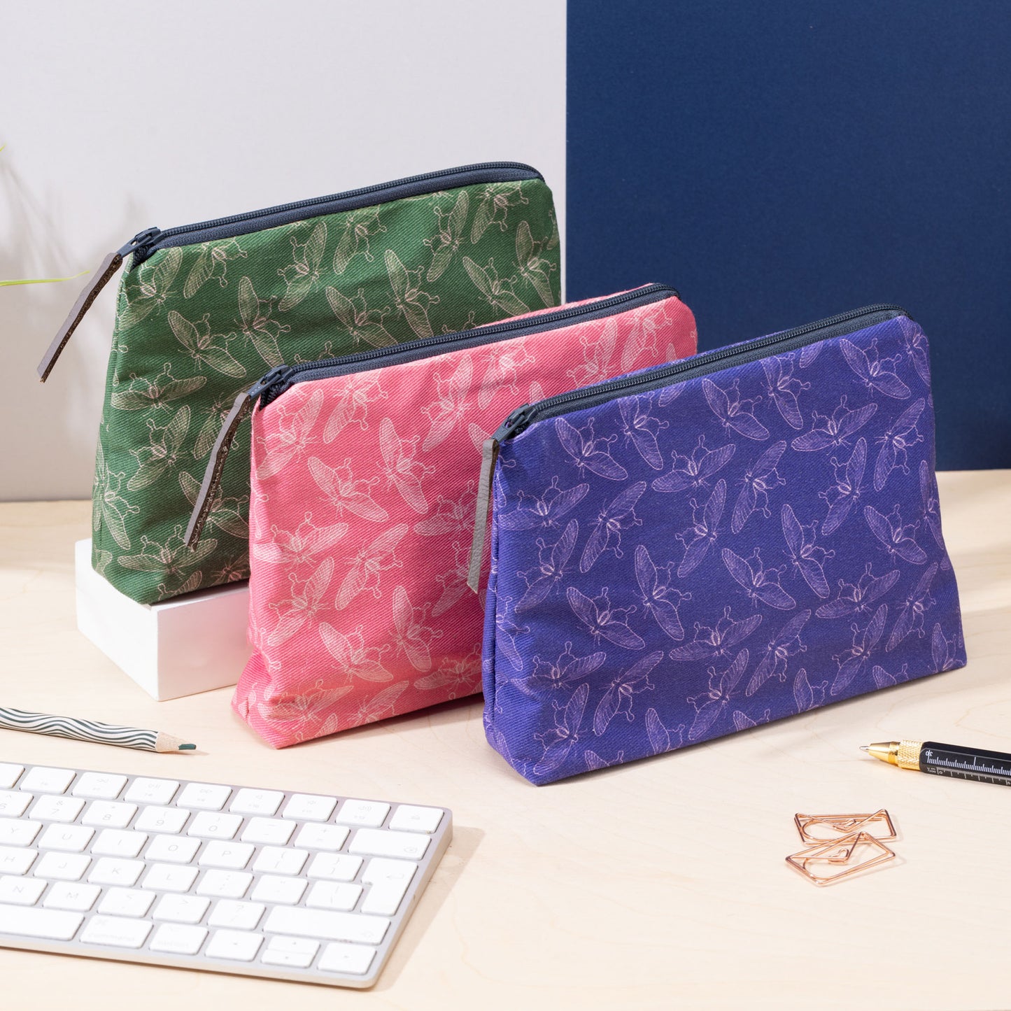 Moonlit Moths Zip Pouch