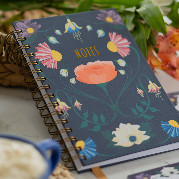 Enchanted Blooms Spiral Bound Dot Grid Notebook