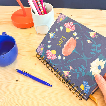 Enchanted Blooms Spiral Bound Dot Grid Notebook