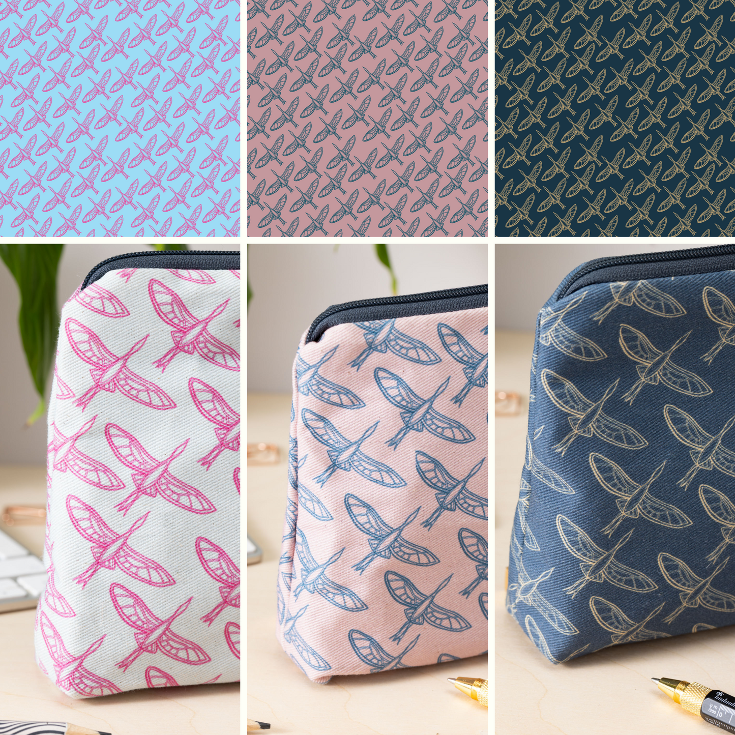 Flight of Herons Zip Pouch
