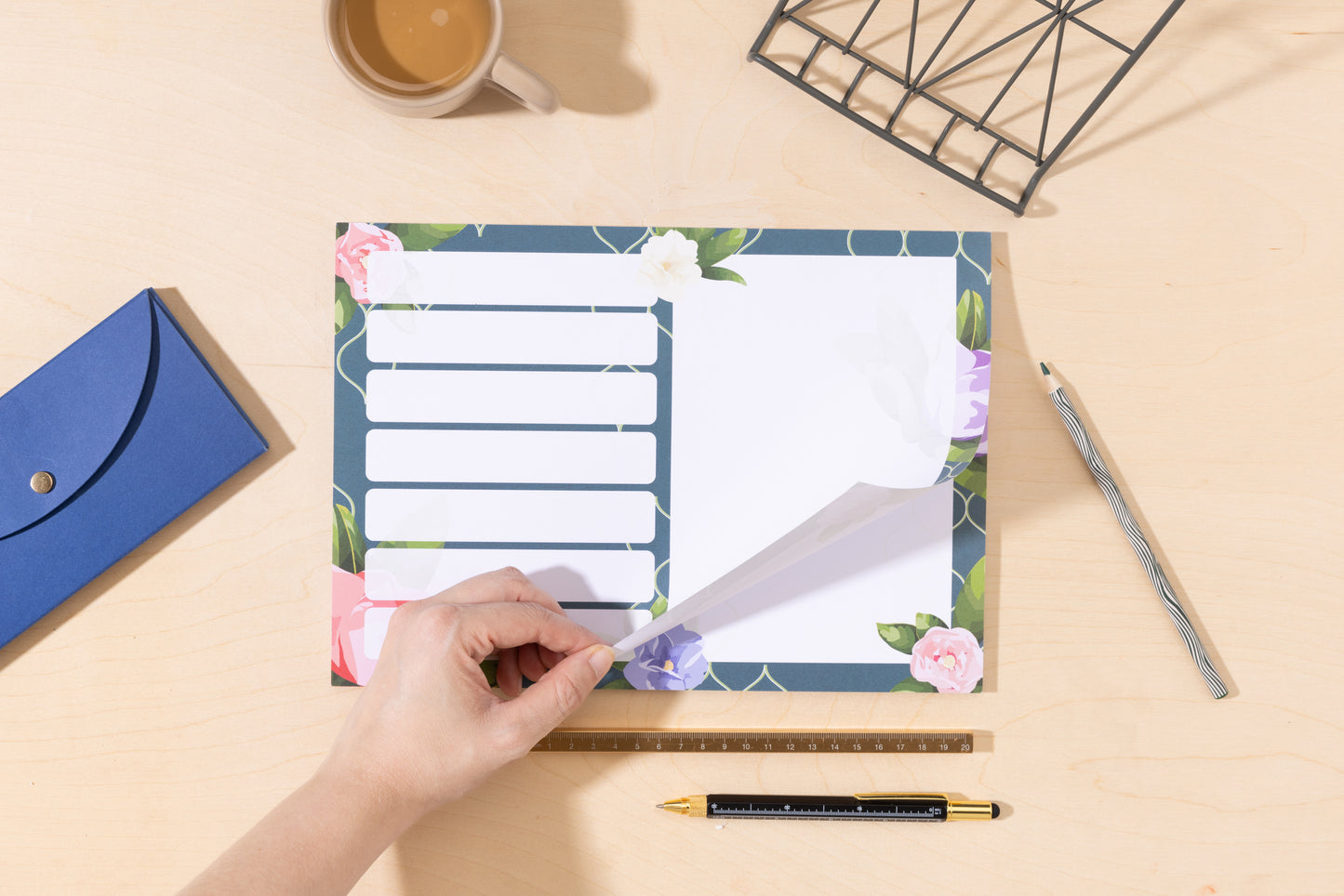 Floral Trellis A4 Weekly Meals/to-do Planner Pad