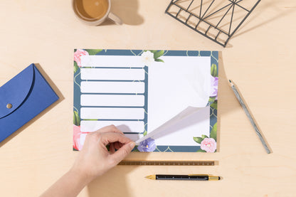 Floral Trellis A4 Weekly Meals/to-do Planner Pad