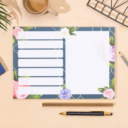 Floral Trellis A4 Weekly Meals/to-do Planner Pad