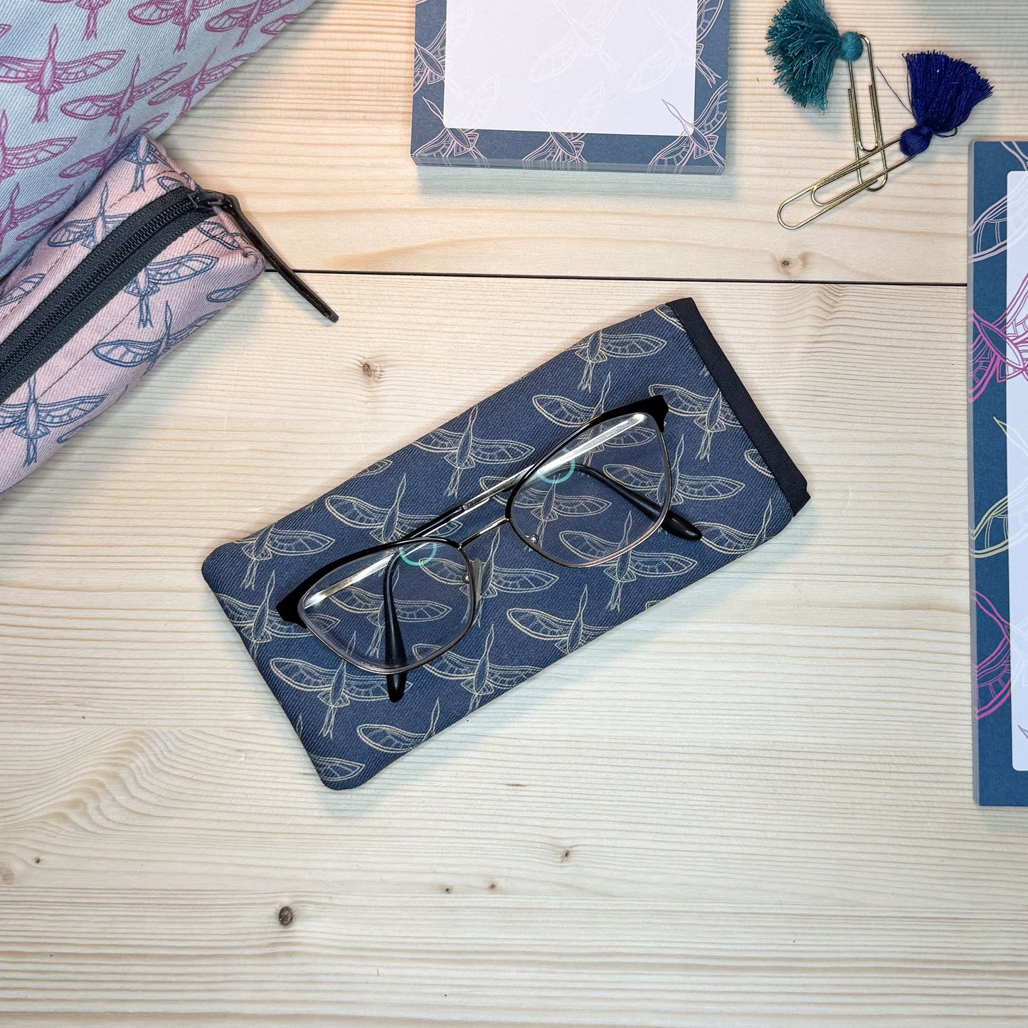 Teal Flight of Herons Glasses Case *Limited Edition*